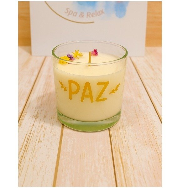 Producto - vela cilíndrica con frases