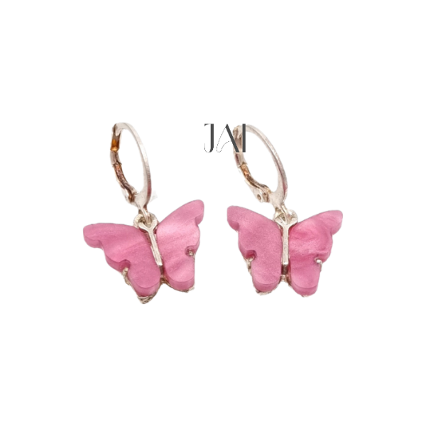 Producto - Argollas mariposas fucsia