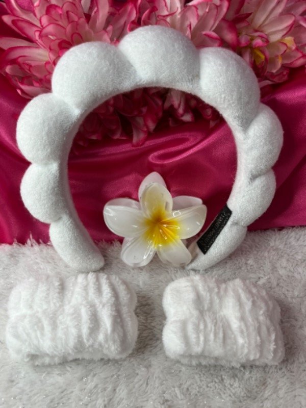 Producto - Set de skincare vincha broche muñequeras-Diferentes colores - 1