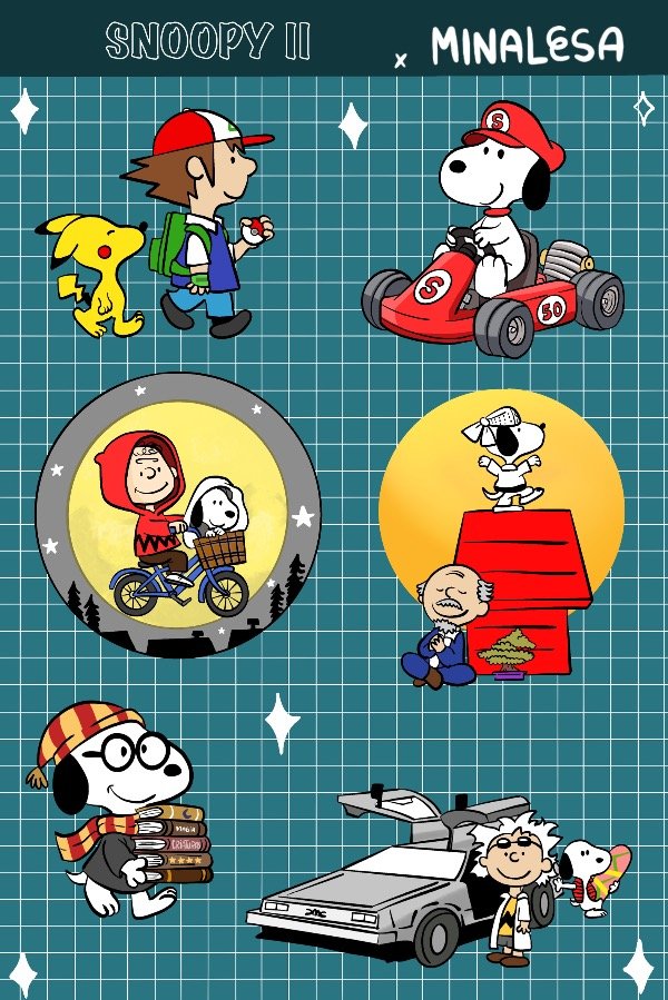 Producto - PLANCHA STICKER VINILO SNOOPY II