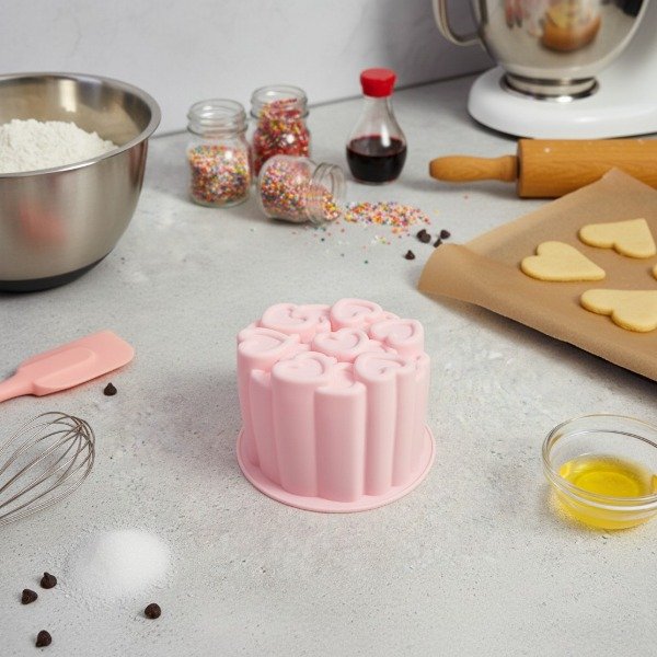 Producto - MOLDE DE SILICONA PARA TORTA CORAZONES ALTO 10X7CM - 0