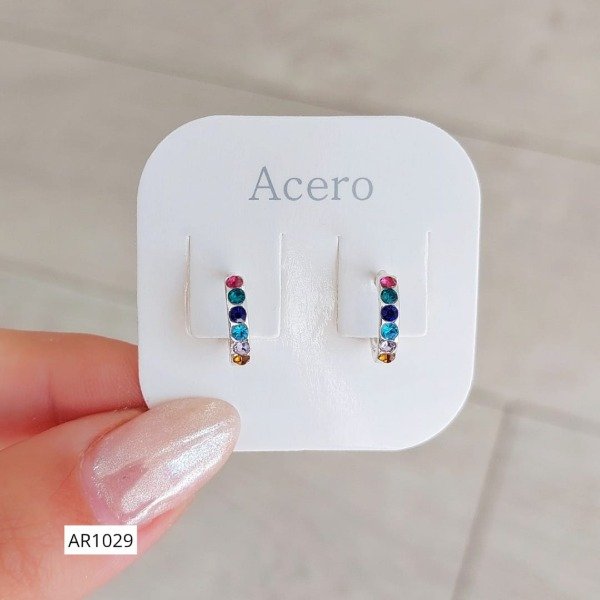 Producto - Aros argollas strass de colores