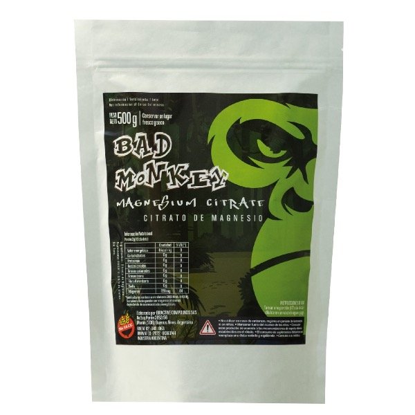 Producto - Citrato de magnesio 500 gramos Bad Monkey