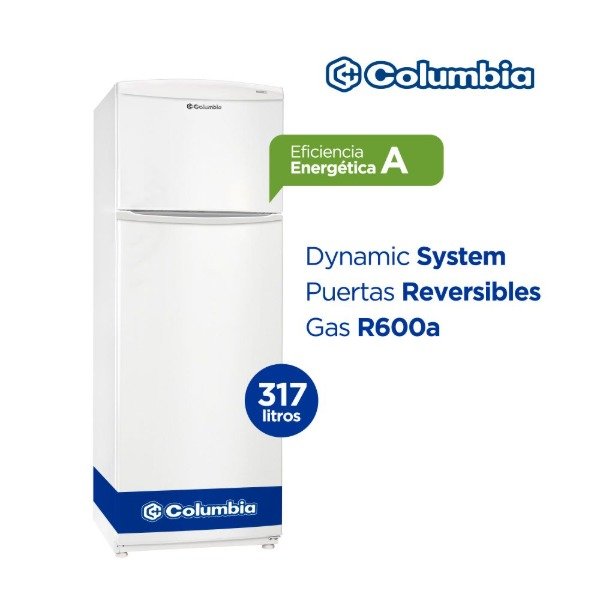 Producto - HELADERA CÍCLICA COLUMBIA CON FREEZER 317 LITROS COLOR BLANCO CHD32/10