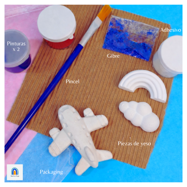 Producto - Souvenir mini kit de arte yeso cerámico Avión (MÍNIMO 10 KITS)