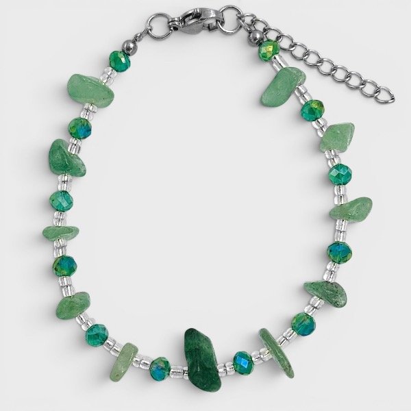Producto - Pulsera de cristal checo y piedras naturales - Escallas - Cuarzo verde