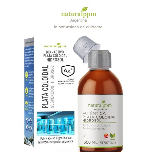 Producto - Plata Coloidal Hidrosol Pura 1 litro - Bi destilada grado farmaceutico