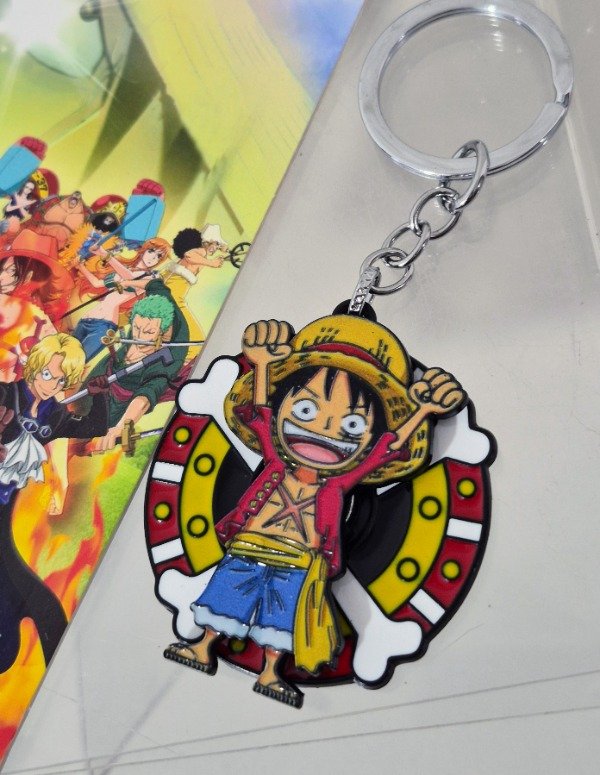Producto - Llavero One Piece spinner Luffy cuerpo metal importado 11 cm