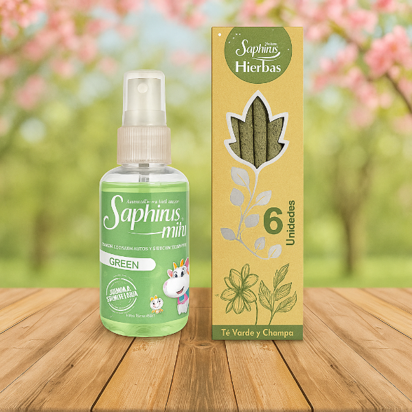 Producto - Combo Mini textil 60 ml + Saphirus Hierbas  - Saphirus