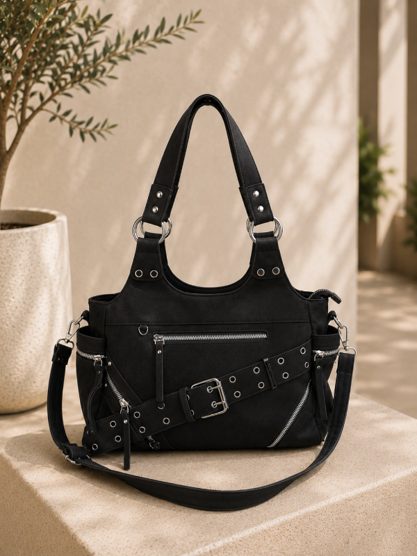 Producto - Cartera Florian cuero P.U Negra - 2