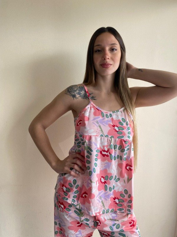 Producto - Art 6400A Pijama rosa flores
