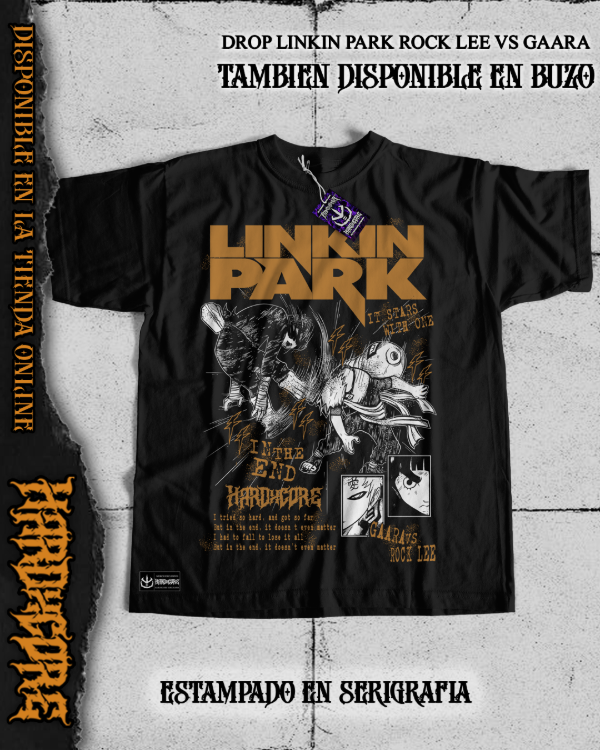 Producto - DROP LINKIN PARK ROCK LEE VS GAARA (serigrafia)