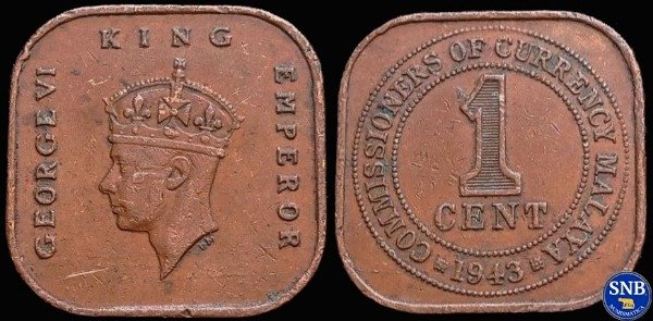 Producto - Malaya Británica - 1 Centavo (1943) KM #6 [VF-] - Gobierno colonial en el Exilio