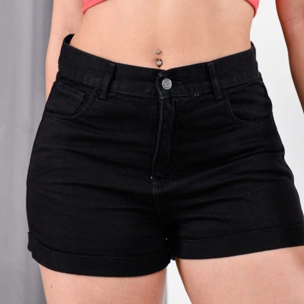 Producto - 276 - SHORT JEAN MOM NEGRO