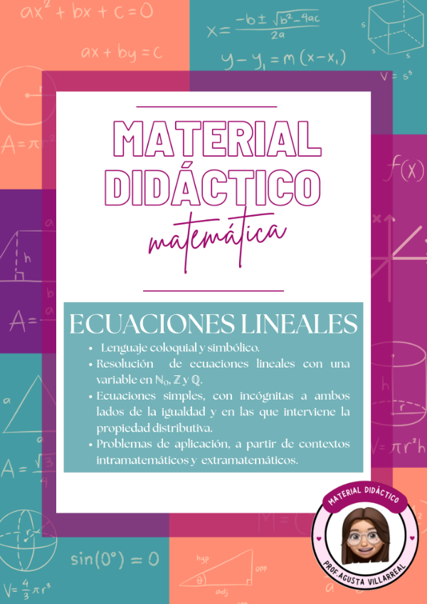 Producto - ECUACIONES LINEALES. Apunte completo