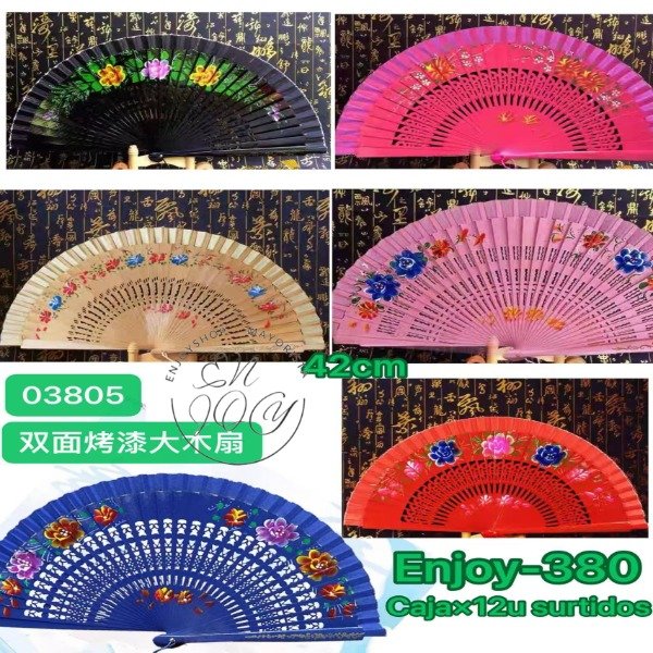 Producto - PACK X12 ABANICOS PLEGABLES MADERA GRANDE ENJOY380