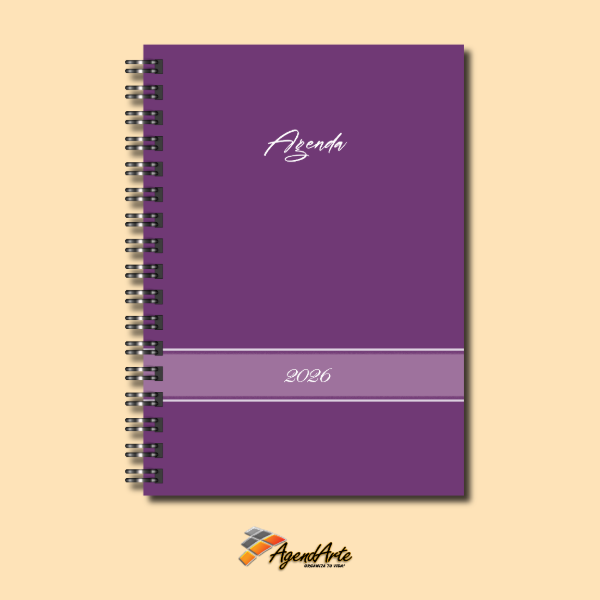 Producto - Agenda 2026 - Tapa Dura A5 - Vista Diaria - Púrpura