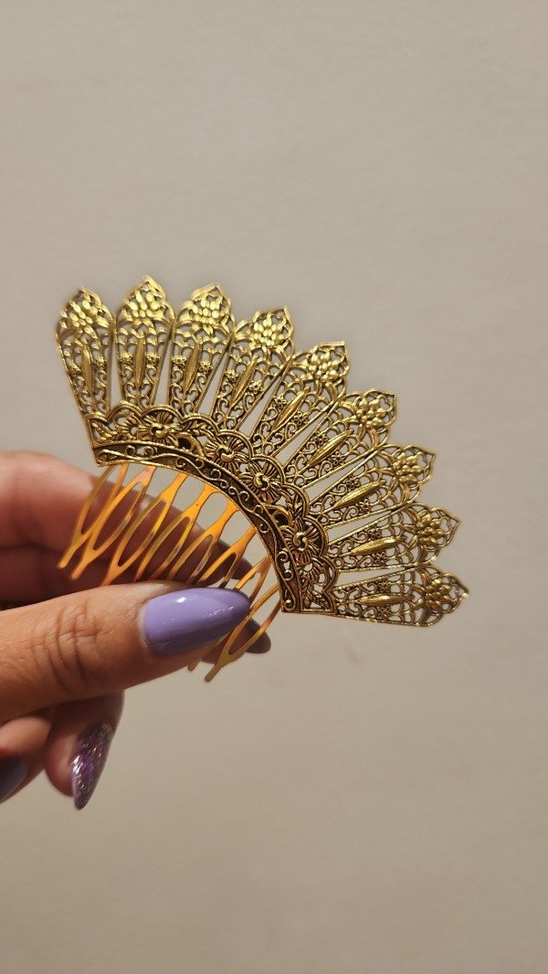 Producto - PEINETA METAL DORADA ABANICO