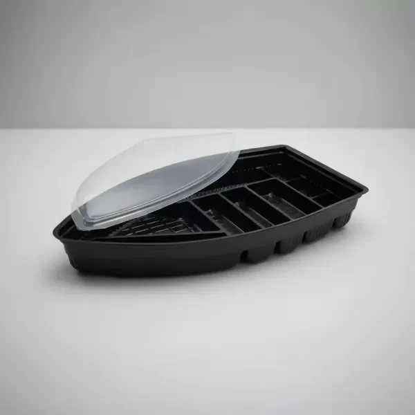 Producto - BANDEJA BARQUITO PARA SUSHI CON TAPA COD.5604