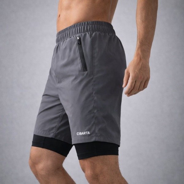 Producto - Short Con calza Cibarta ERW AIRFLEX 2 en 1 gris gafrito