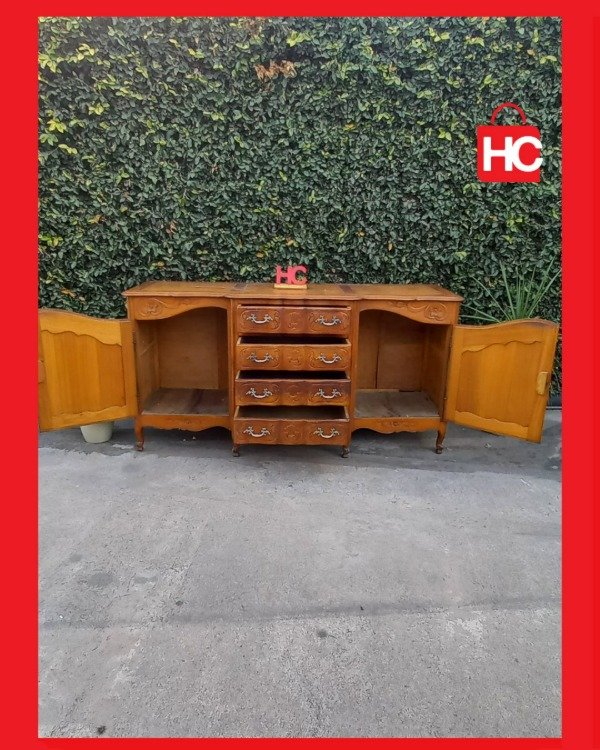 Producto - Gran bahiut vajillero antiguo estilo Francés Provenzal en madera maciza tallada - 6