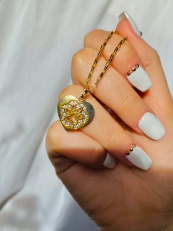 Producto - Dije corazon c/ huella gold SALE (enchapado)