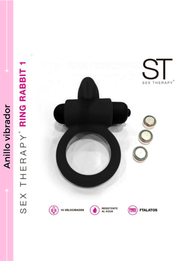 Producto - Anillo Vibrador Conejito Negro