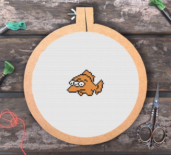 Producto - Blinky, pez de 3 ojos - Kit de punto cruz