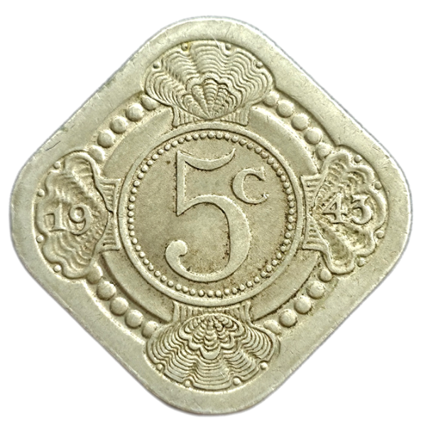 Producto - Curazao 5 Cents 1943 (II Guerra Mundial) Km#40 VF