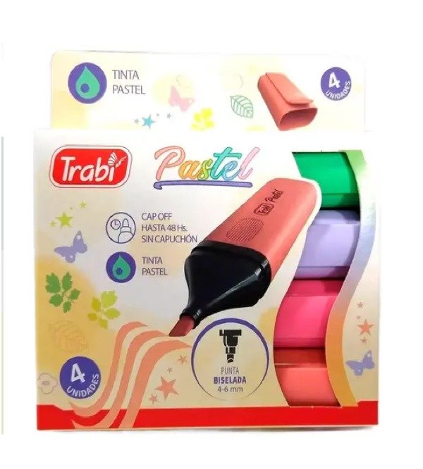 Producto - Resaltadores Pastel x4 TRABI