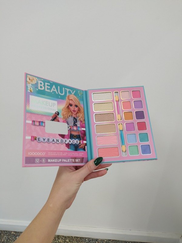 Producto - Paleta sombras Beauty 12 tonos y rubor e iluminador