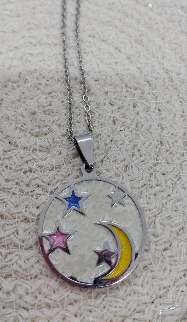 Producto - Luna y estrellas esmaltado  blanco