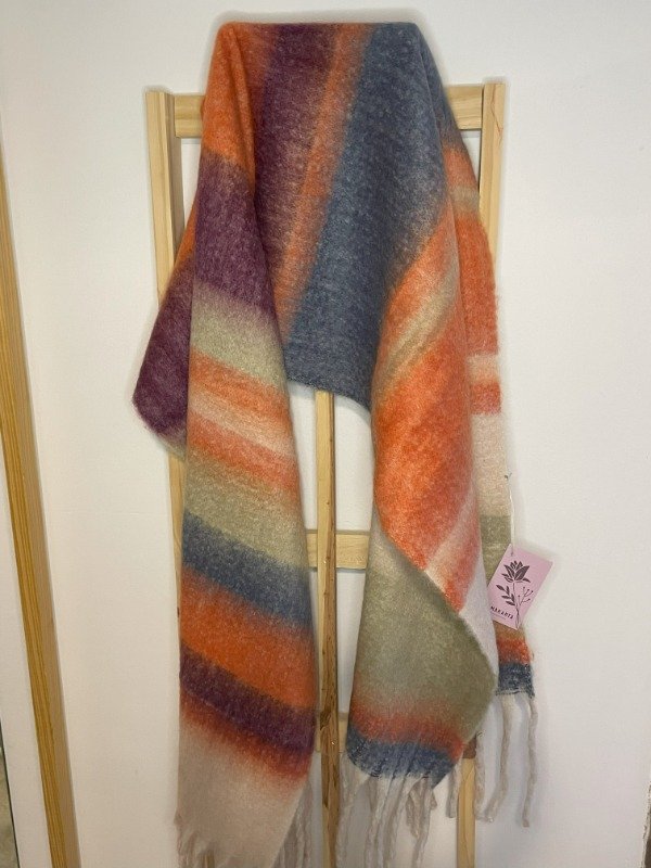 Producto - Bufandon Nube rayas Naranja