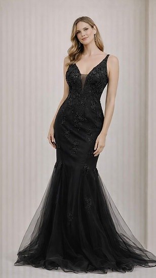 Producto - Vestido sirena de tul bordado Impactante Venta online June M35 Solo venta online - 1