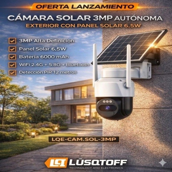 Producto - CAMARA WIFI EXTERIOR SOLAR 3MP LUQSTOFF