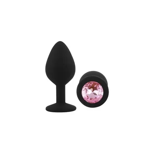 Producto - Anal Plug Gemmo Silicone Medium Black Plug - Pink Diamond