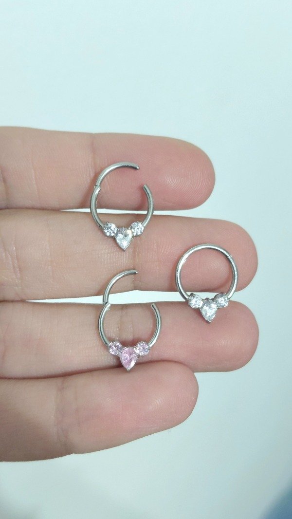 Producto - Piercing de Acero Argolla Clicker 12mm con Strass (unidad)