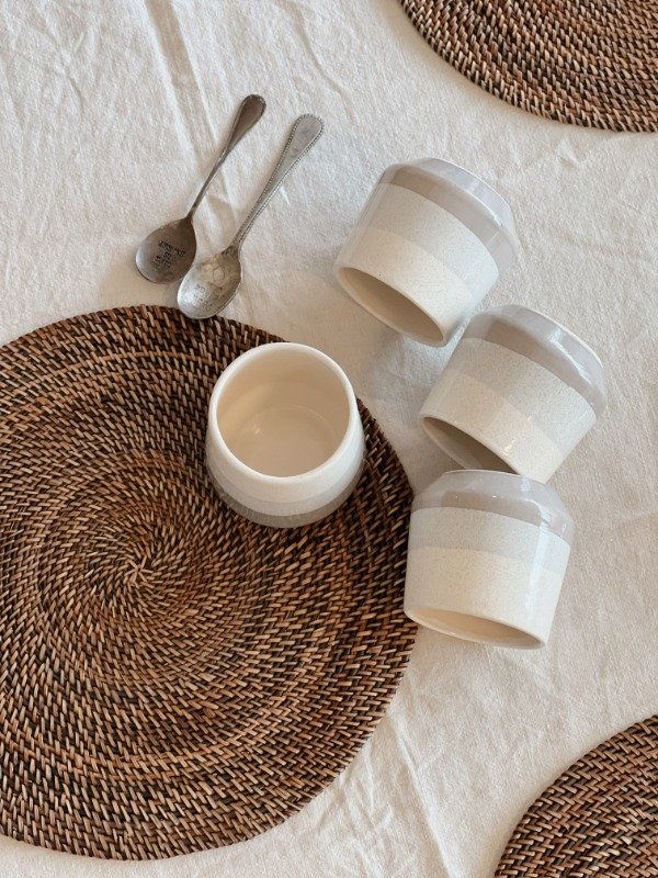 Producto - Set 4 vasos tricolor gris