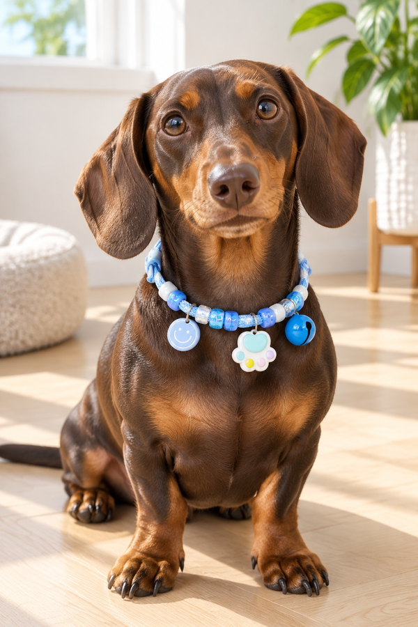 Producto - COLLAR CORDON CON DIJES Y CASCABEL REGULABLE HASTA 34cm - 5