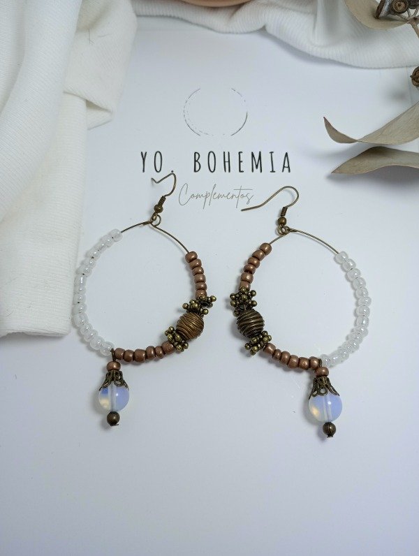 Producto - Aros VINTAGE bronze piedra de luna - 2