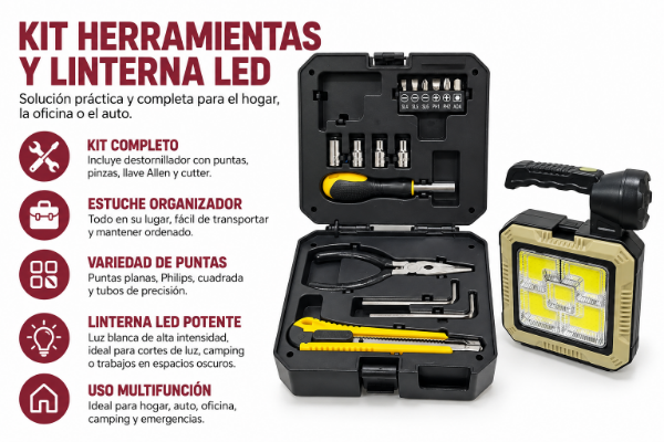 Producto - Linterna lampara portátil solar con herramientas - 0
