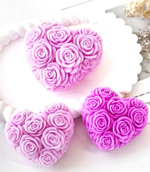 Producto - MOLDE SILICONA CORAZON CON ROSAS