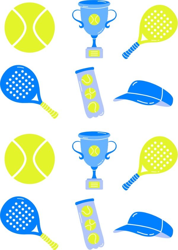 Producto - STICKERS PADEL CELESTE FORMA X 12