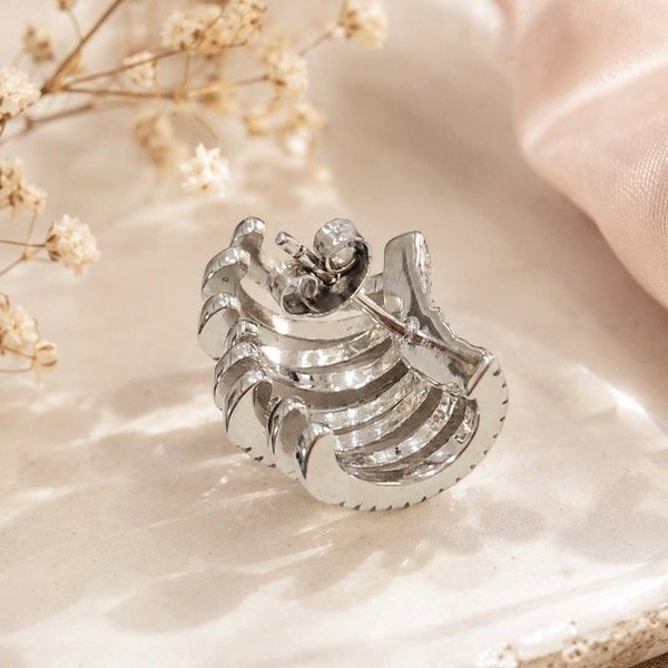 Producto - Aros pasantes touch con piedras micro pave Plata 925 - 2