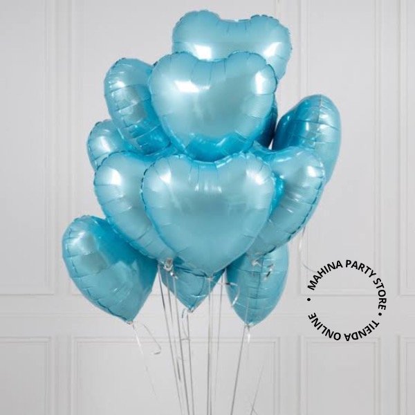 Producto - Globo corazon celeste metalizado 18"
