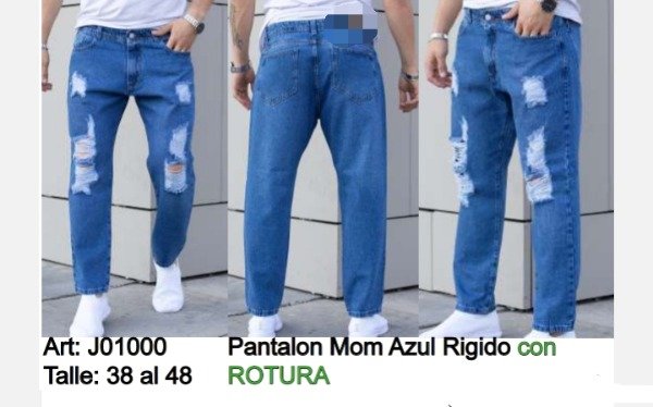 Producto - LINEA UOMO Pantalón mom rigido con rotura