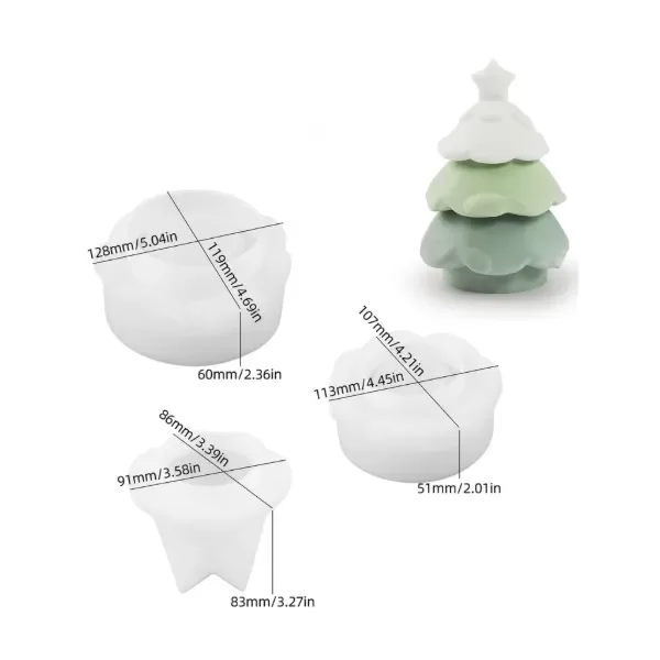 Producto - Molde de silicona navidad arbolito porta vela 3 piezas - 2