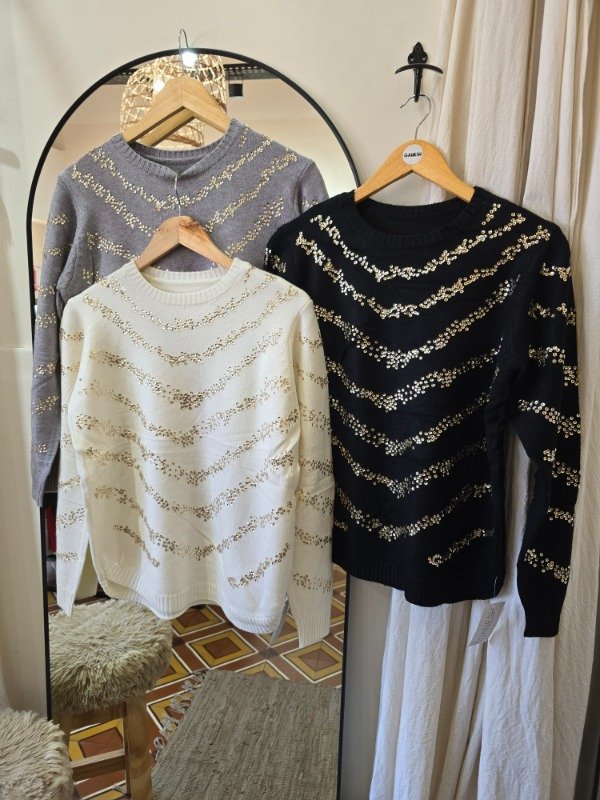 Producto - SWEATER LENTEJUELAS DORADAS IMPORTADO