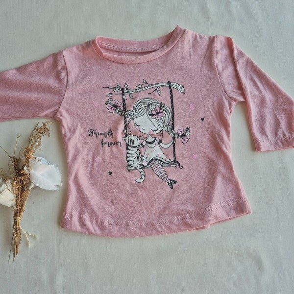 Producto - Remera ML estampada rosa