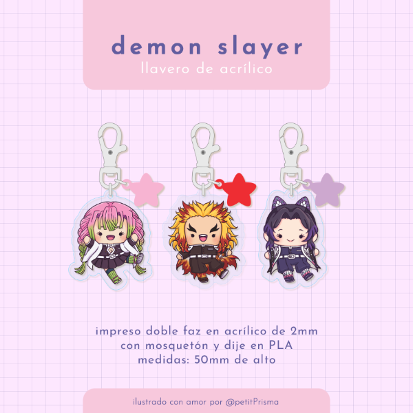 Producto - Llaveros de acrílico "Kimetsu no Yaiba" (Colección prismaDolls)